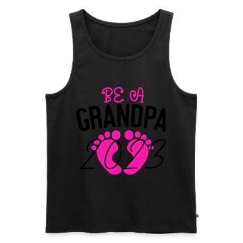 Expectant Grandpa 2023, 2023 I will be Grandpa, 2023 Grandpa - Men's Premium Organic Tank Top - black - Front - AI Model Male 178 light (178cm)
