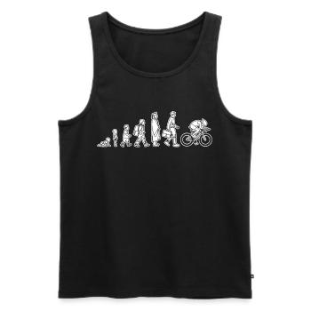 Evolution of a cyclist - Men's Premium Organic Tank Top - black - Front - AI Model Male 178 light (178cm)