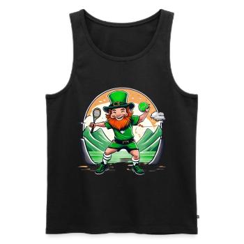 St. Patrick's Day Kleeblatt Tennis - Männer Premium Bio Tank Top - Schwarz - Vorne - Michal (187cm)