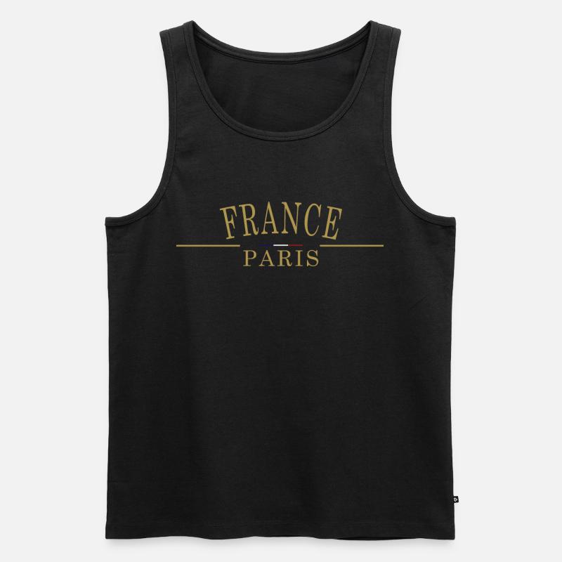FRANKREICH Flagge Paris - Männer Premium Bio Tank Top - Schwarz
