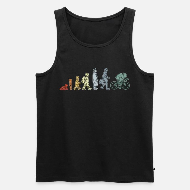 Radfahrer Evolution - Männer Premium Bio Tank Top - Schwarz