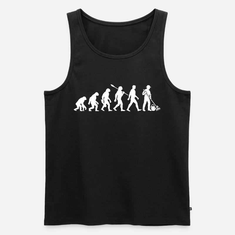 Evolution - Gärtner - Garten - Gartenarbeit - Männer Premium Bio Tank Top - Schwarz