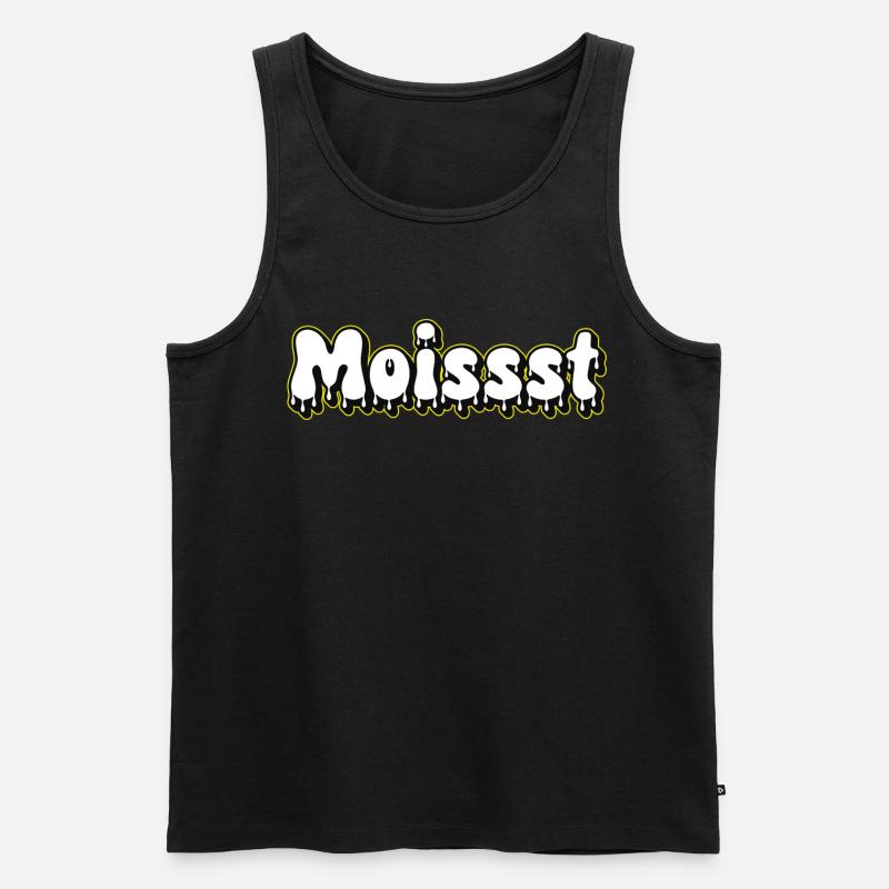 Moist Text Logo - Männer Premium Bio Tank Top - Schwarz