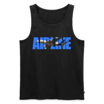 Airline A-380 - Männer Premium Bio Tank Top - Schwarz - Vorne - Michal (187cm)