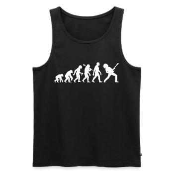 Guitarist Evolution Rock and Metal Musician - Men's Premium Organic Tank Top - black - Front - Michal (187cm)