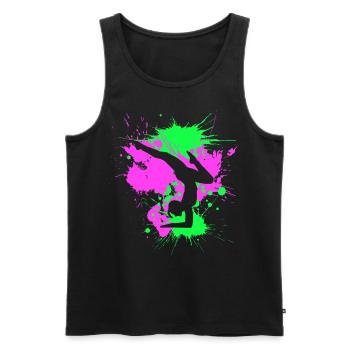 Kunstturnen Bodenturnen Fitness Sport Gymnastic - Männer Premium Bio Tank Top - Schwarz - Vorne - AI Model Male 178 light (178cm)