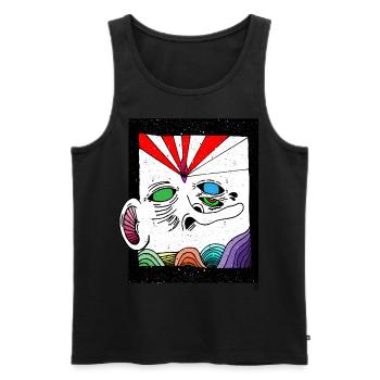 abstraktes gesicht kunst geschenk shirt - Männer Premium Bio Tank Top - Schwarz - Vorne - Michal (187cm)