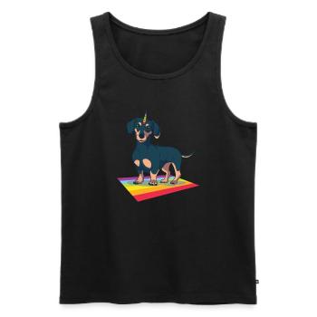 Dackel - Männer Premium Bio Tank Top - Schwarz - Vorne - AI Model Male 178 light (178cm)