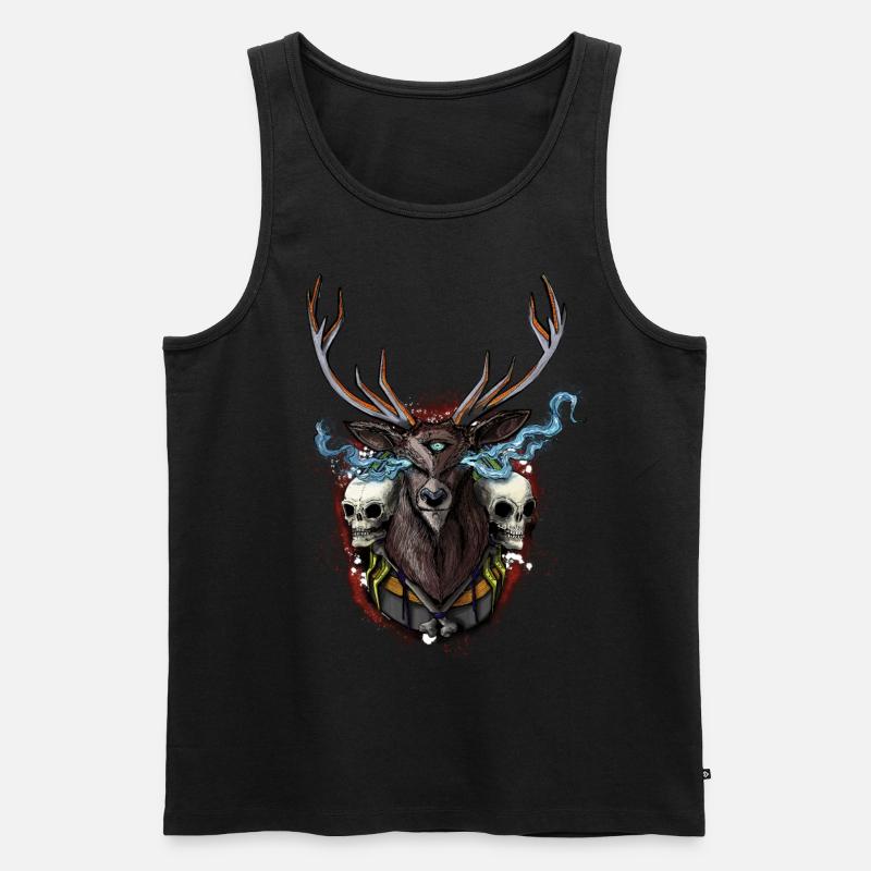 Deer - BONE SQL PRY - Men's Premium Organic Tank Top - black