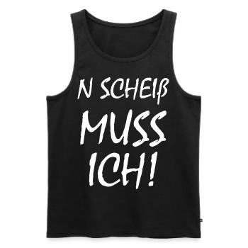 N Scheiß Muss Ich - Männer Premium Bio Tank Top - Schwarz - Vorne - Michal (187cm)