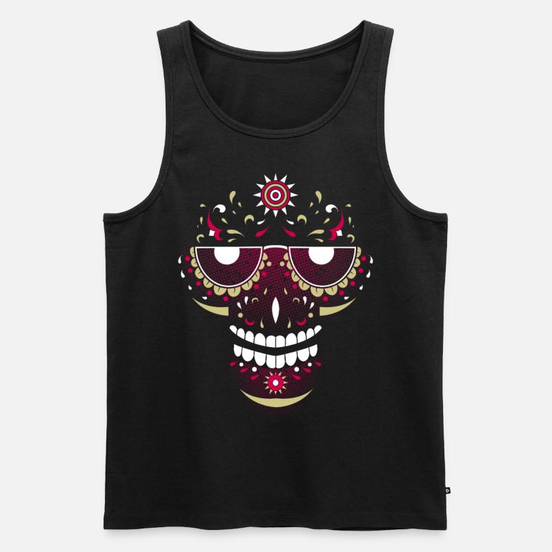 Lächelnder Schädel - Männer Premium Bio Tank Top - Schwarz