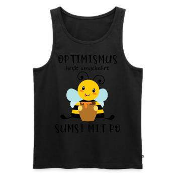 Biene Optimismus Sumsi mit Po - Männer Premium Bio Tank Top - Schwarz - Vorne - AI Model Male 178 light (178cm)