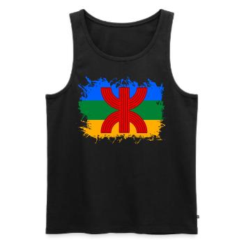 Berber Fahne Amazigh Nordafrika - Männer Premium Bio Tank Top - Schwarz - Vorne - AI Model Male 178 light (178cm)