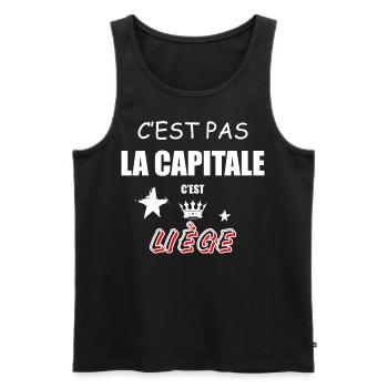 C'est Pas La Capitale C'est Liège - Débardeur bio Premium Homme - noir - Devant - AI Model Male 178 light (178cm)