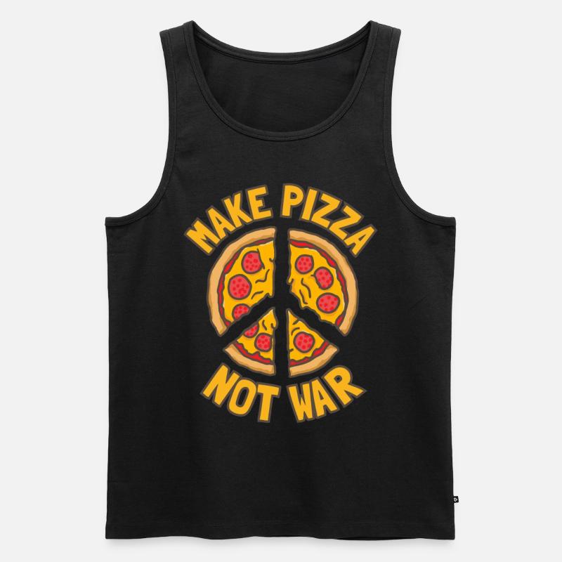 Make Pizza. not War. - Men's Premium Organic Tank Top - black