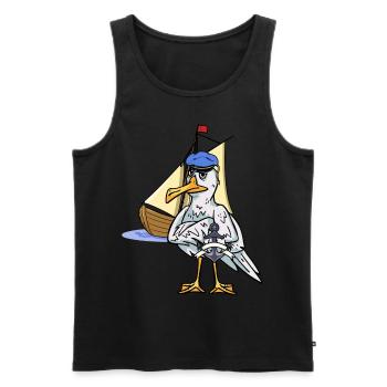 Seefahrer Seemann Schifffahrt maritim Kapitän Ahoi - Männer Premium Bio Tank Top - Schwarz - Vorne - AI Model Male 178 light (178cm)