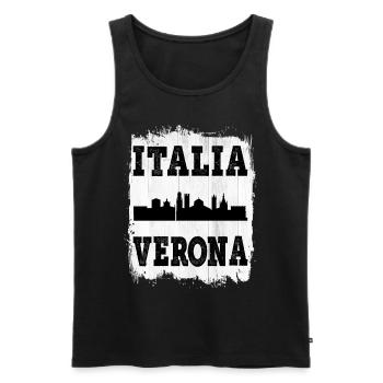 Verona Italy City Skyline Summer Home Love - Men's Premium Organic Tank Top - black - Front - Michal (187cm)