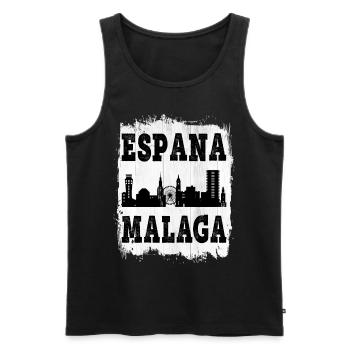 Malaga Espagne Ville Skyline Maison d’été Amour - Débardeur bio Premium Homme - noir - Devant - AI Model Male 178 light (178cm)