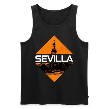 Seville Spain City Skyline Home Love Holiday - Men's Premium Organic Tank Top - black - Front - Michal (187cm)