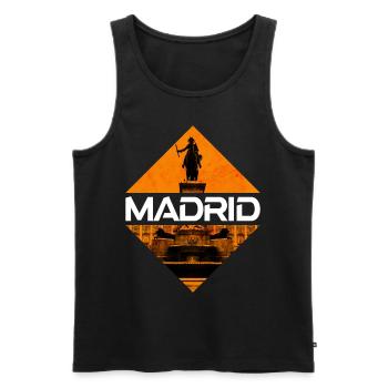 Madrid Spain City Skyline Home Love Holidays - Men's Premium Organic Tank Top - black - Front - Michal (187cm)