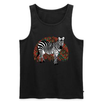 Zebra Afrika Pferd Hipster Geschenk Tier Streifen - Männer Premium Bio Tank Top - Schwarz - Vorne - AI Model Male 178 light (178cm)