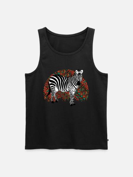 Zebra Afrika Pferd Hipster Geschenk Tier Streifen - Männer Premium Bio Tank Top - Schwarz