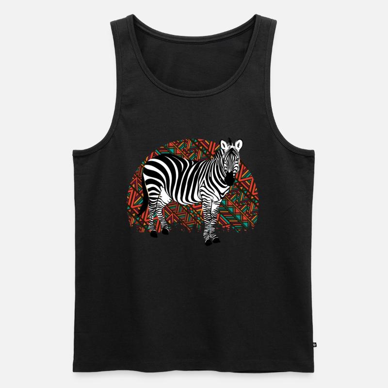 Zebra Afrika Pferd Hipster Geschenk Tier Streifen - Männer Premium Bio Tank Top - Schwarz