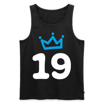 19th Birthday Congratulations - Men's Premium Organic Tank Top - black - Front - AI Model Male 178 light (178cm)