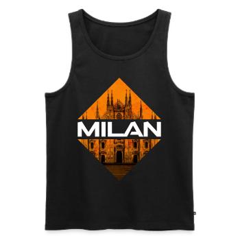 Milan Milan Italie Ville Skyline Accueil Amour - Débardeur bio Premium Homme - noir - Devant - Michal (187cm)