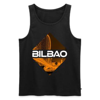 Bilbao Spain City Skyline Home Love Holidays - Men's Premium Organic Tank Top - black - Front - AI Model Male 178 light (178cm)