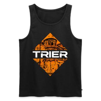Trier Germany City Skyline Home Love - Men's Premium Organic Tank Top - black - Front - Michal (187cm)