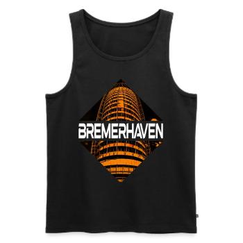 Bremerhaven Allemagne Ville Skyline Accueil Amour - Débardeur bio Premium Homme - noir - Devant - Michal (187cm)