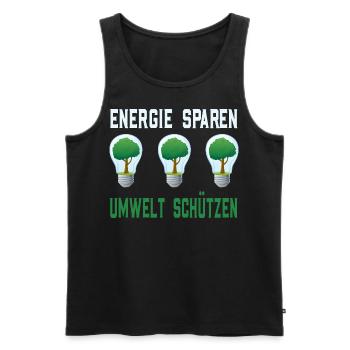 Energie sparen Umwelt schützen - Männer Premium Bio Tank Top - Schwarz - Vorne - Michal (187cm)