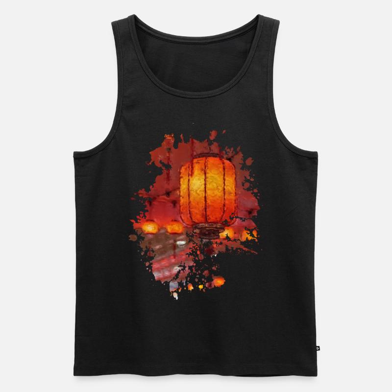 Lampion - Männer Premium Bio Tank Top - Schwarz
