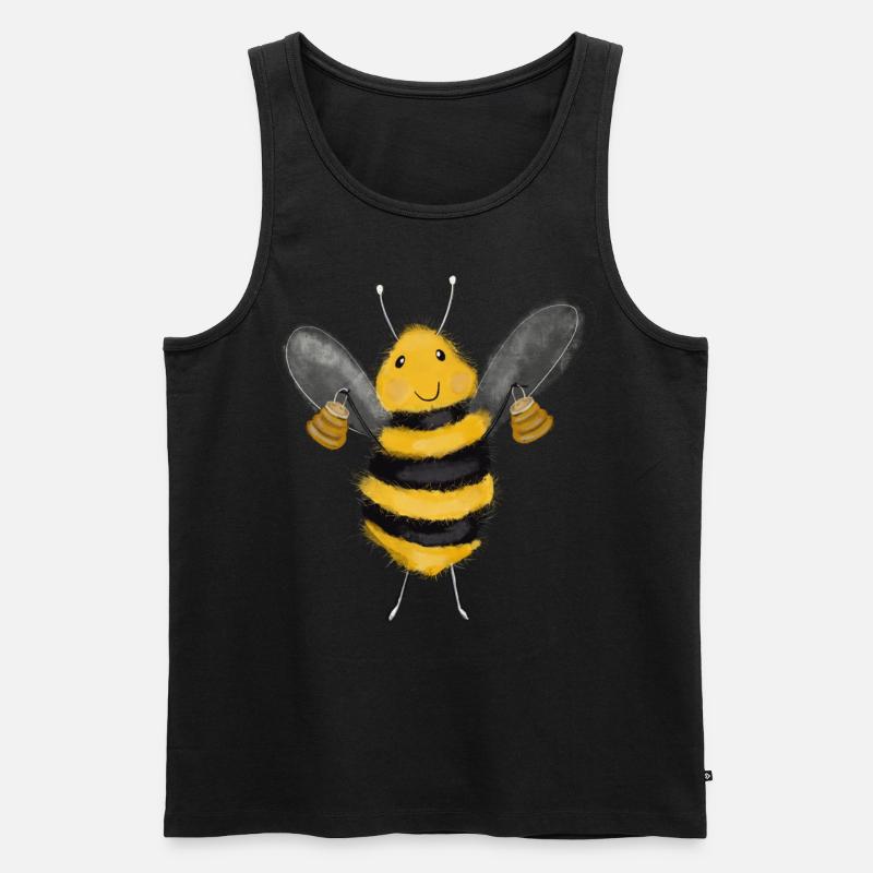 Glückliche Honig Biene - Männer Premium Bio Tank Top - Schwarz
