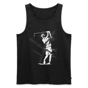 Golf, Golf, Golfer, Sport, Hobby, Splash, Grunge - Men's Premium Organic Tank Top - black - Front - AI Model Male 178 light (178cm)