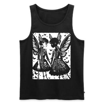 Fairycore Esthétique Squelette Fée Goth Gothique G - Débardeur bio Premium Homme - noir - Devant - Michal (187cm)