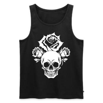 Horror Skull Skull Art Skull Gothic Heavy Metal - Men's Premium Organic Tank Top - black - Front - Michal (187cm)