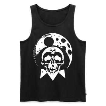 Horror Skull Skull Art Skull Gothic Heavy Metal - Men's Premium Organic Tank Top - black - Front - AI Model Male 178 light (178cm)