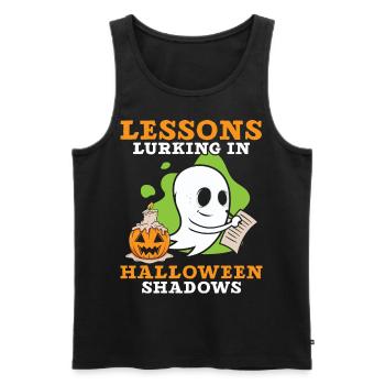 Lektionen, die in den Schatten von Halloween lauer - Männer Premium Bio Tank Top - Schwarz - Vorne - Michal (187cm)