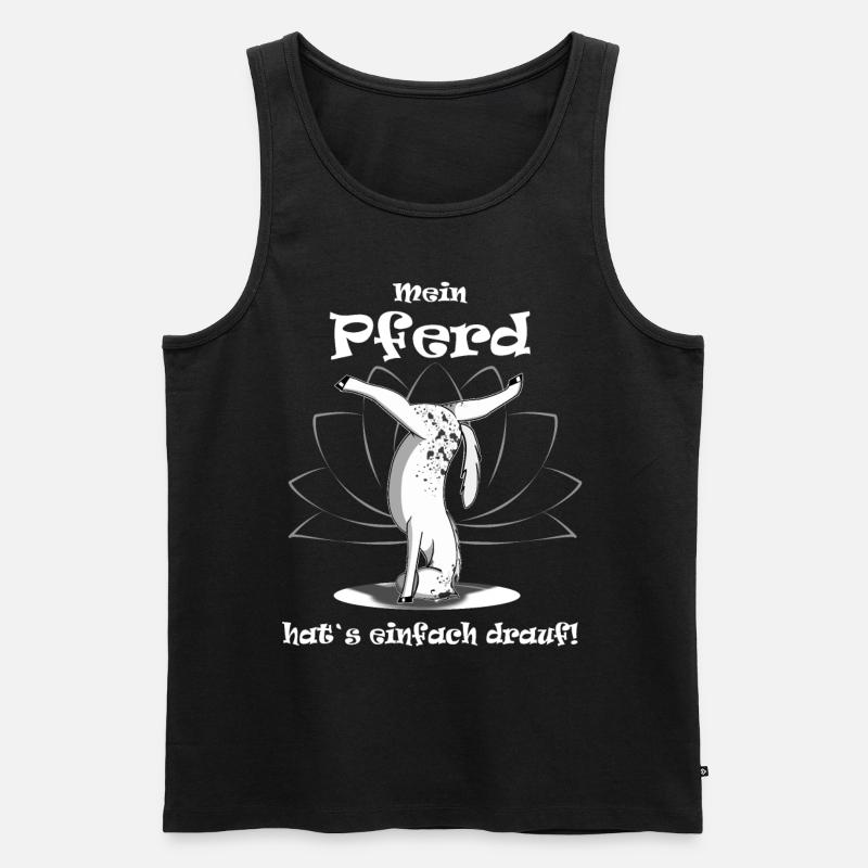Yoga Pferd Kopfstand - Männer Premium Bio Tank Top - Schwarz