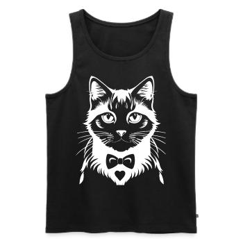 Funny Cat Silhouette Cheeky Fun Cats - Men's Premium Organic Tank Top - black - Front - AI Model Male 178 light (178cm)