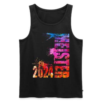 Meister 2024 Aufstiegstrikot bunt - Männer Premium Bio Tank Top - Schwarz - Vorne - Michal (187cm)