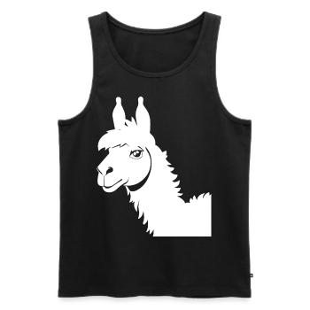 Lustige Lama-Silhouette Freche Spaß-Lamas - Männer Premium Bio Tank Top - Schwarz - Vorne - Michal (187cm)