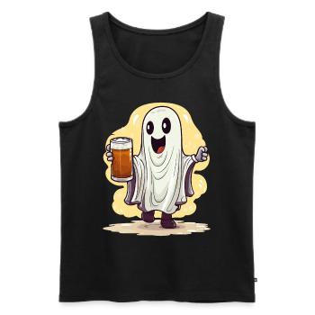 Halloween Ghost Ghost Beer Alcohol Funny - Men's Premium Organic Tank Top - black - Front - Michal (187cm)
