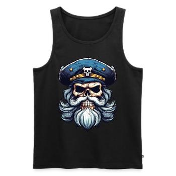 Sailor Skull Skull Captain Ahoy Ship - Men's Premium Organic Tank Top - black - Front - AI Model Male 178 light (178cm)