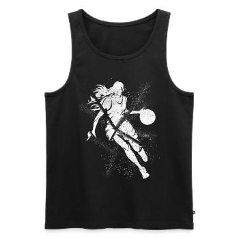 Basket-ball Femme Basketteur Joueur de basket-ball - Débardeur bio Premium Homme - noir - Devant - Michal (187cm)