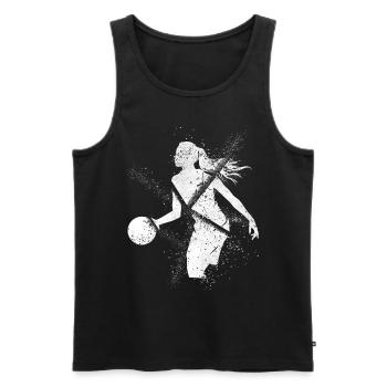 Basket-ball Femme Basketteur Joueur de basket-ball - Débardeur bio Premium Homme - noir - Devant - Michal (187cm)