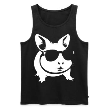 Cochon d’Inde drôle avec des lunettes de soleil Cochons d’Inde - Débardeur bio Premium Homme - noir - Devant - Michal (187cm)
