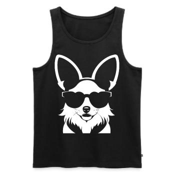 Chihuahua drôle portant des lunettes de soleil Chihuahuas - Débardeur bio Premium Homme - noir - Devant - Michal (187cm)